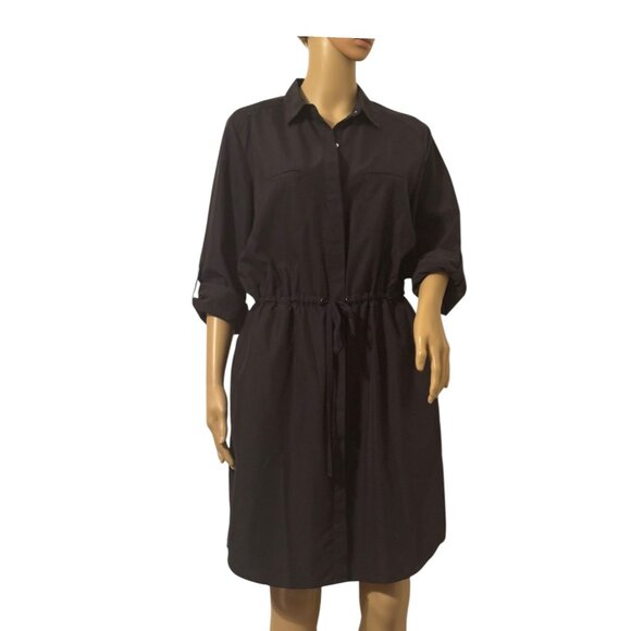 Loft Lounge Button Front Shirt Dress - Picture 1 of 14